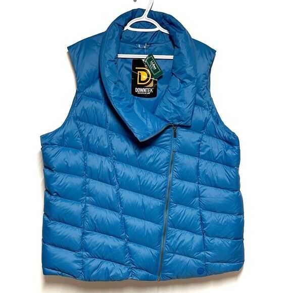 NWT Women's L.L.Bean Boundless Down Puffer Vest Marine Blue Sz 3X - Picture 3 of 8